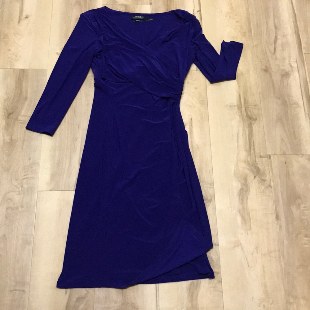 Lauren bright blue dress
